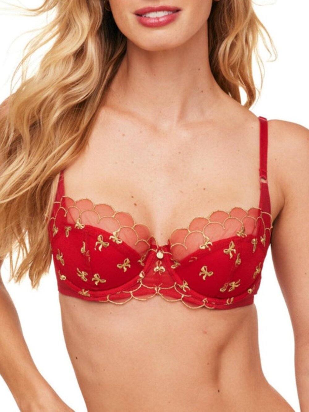 Adore Me Womens Bettie Contour Balconette - Holiday Edition - Dark Red